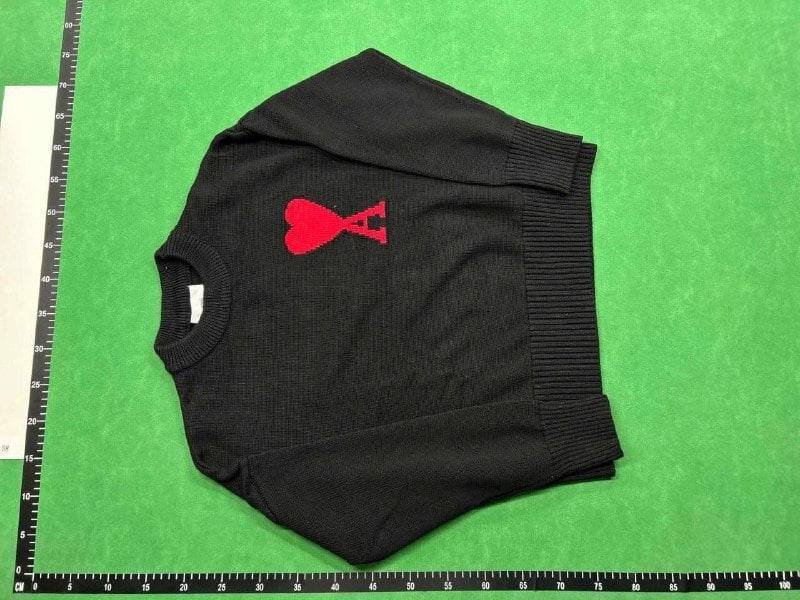 AMI Paris Heart Logo Cardigan & Turtleneck Sweaters -2
