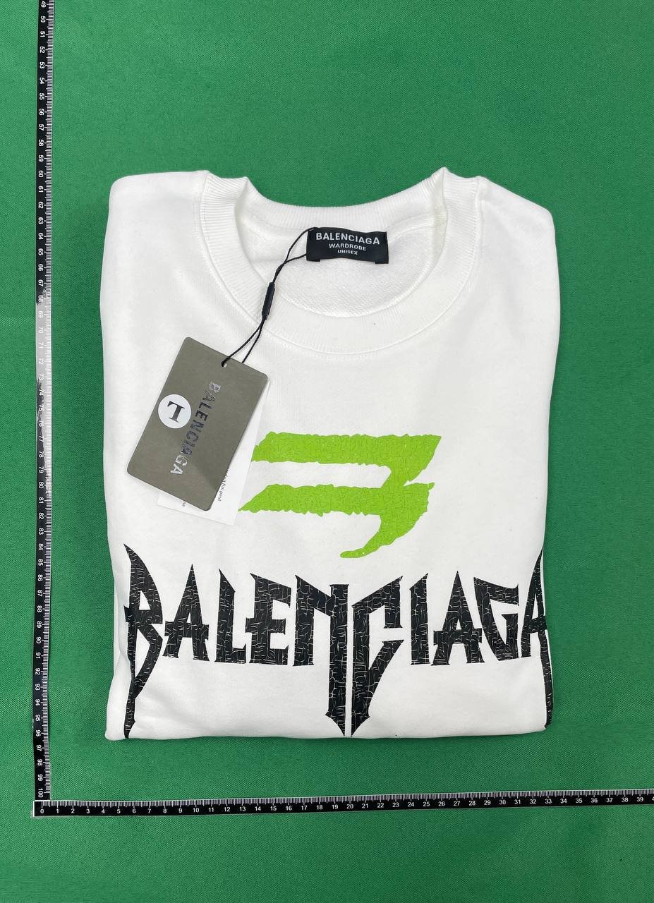 Balenciaga Distressed Logo Long-Sleeved Sweatshirt -2