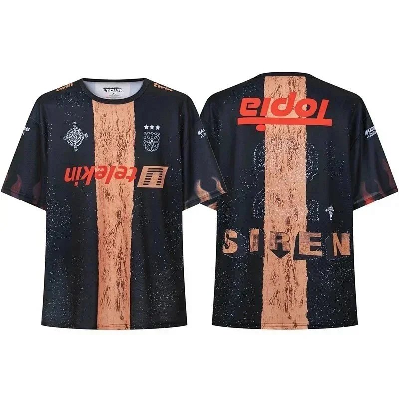 Men's football uniform loose mesh sports jersey-1119                   -3