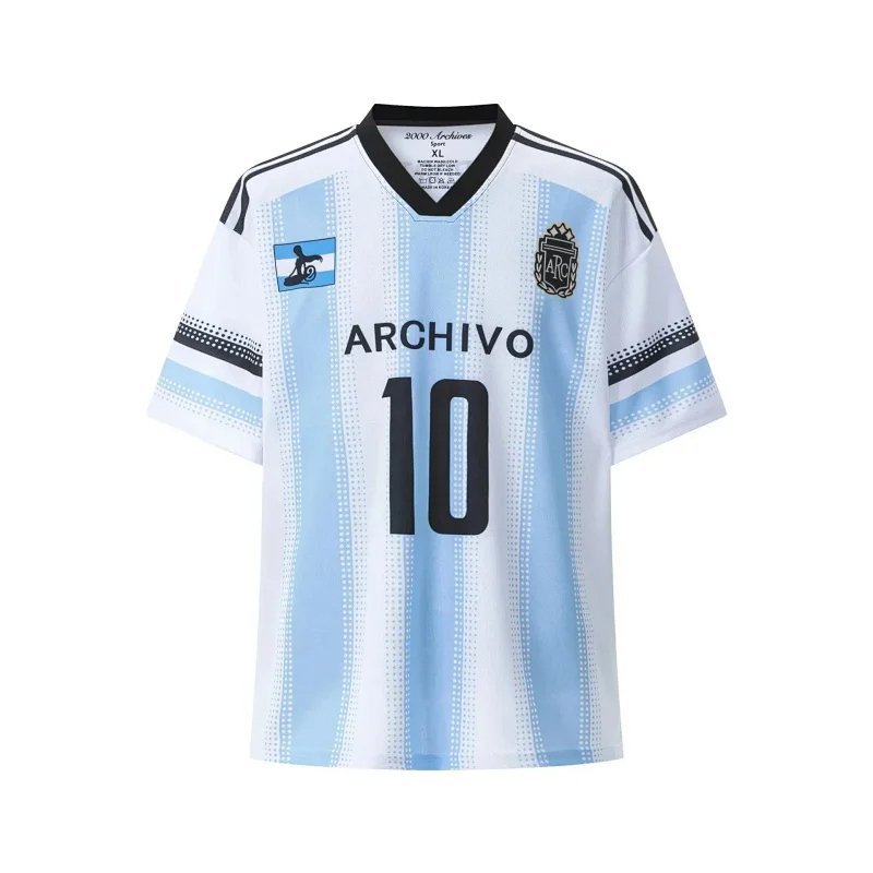 Spliced ​​letter print short-sleeved T-shirt digital mesh sports jersey-1908                   -2