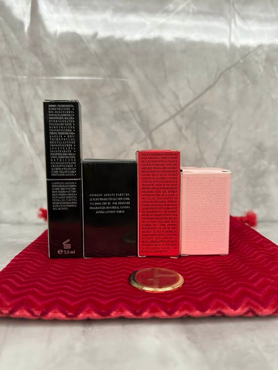 Armani perfume sample set of four with drawstring bag-3267                   -3
